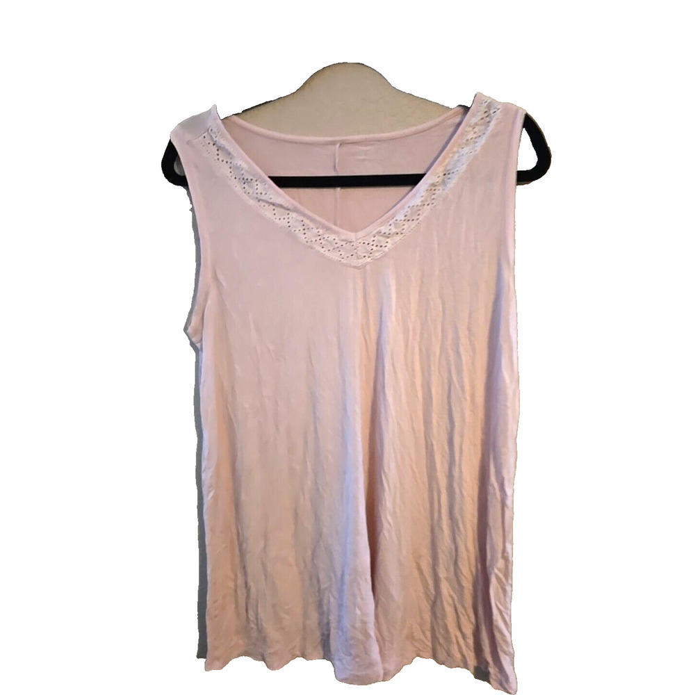 Lane Bryant Pink V-Neck Soft Stretch Sleeveless Cami Tank Top Womans Size 14/16